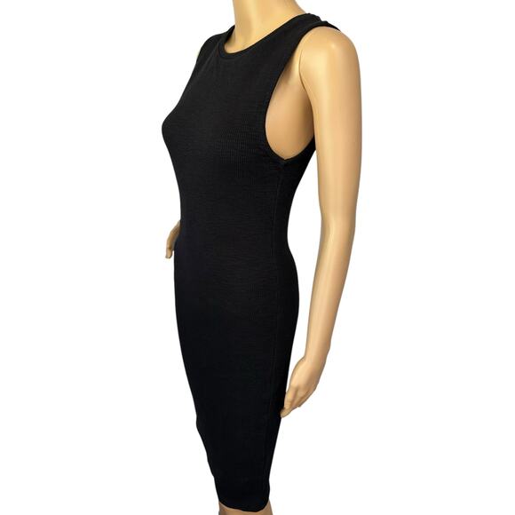 NWT Zara Ribbed Bodycon Dress Black Sleeveless Knit Size M - Picture 8 of 15